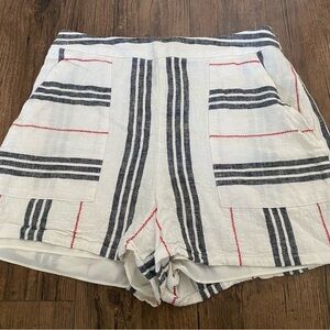 BCBGeneration High Waist Striped Shorts - Black, Red, White
